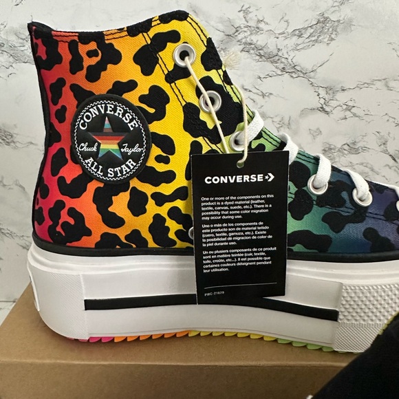 Converse Chuck Taylor All Star Pride Collection Leopard Print Shoes Size 8.5 - Picture 5 of 11